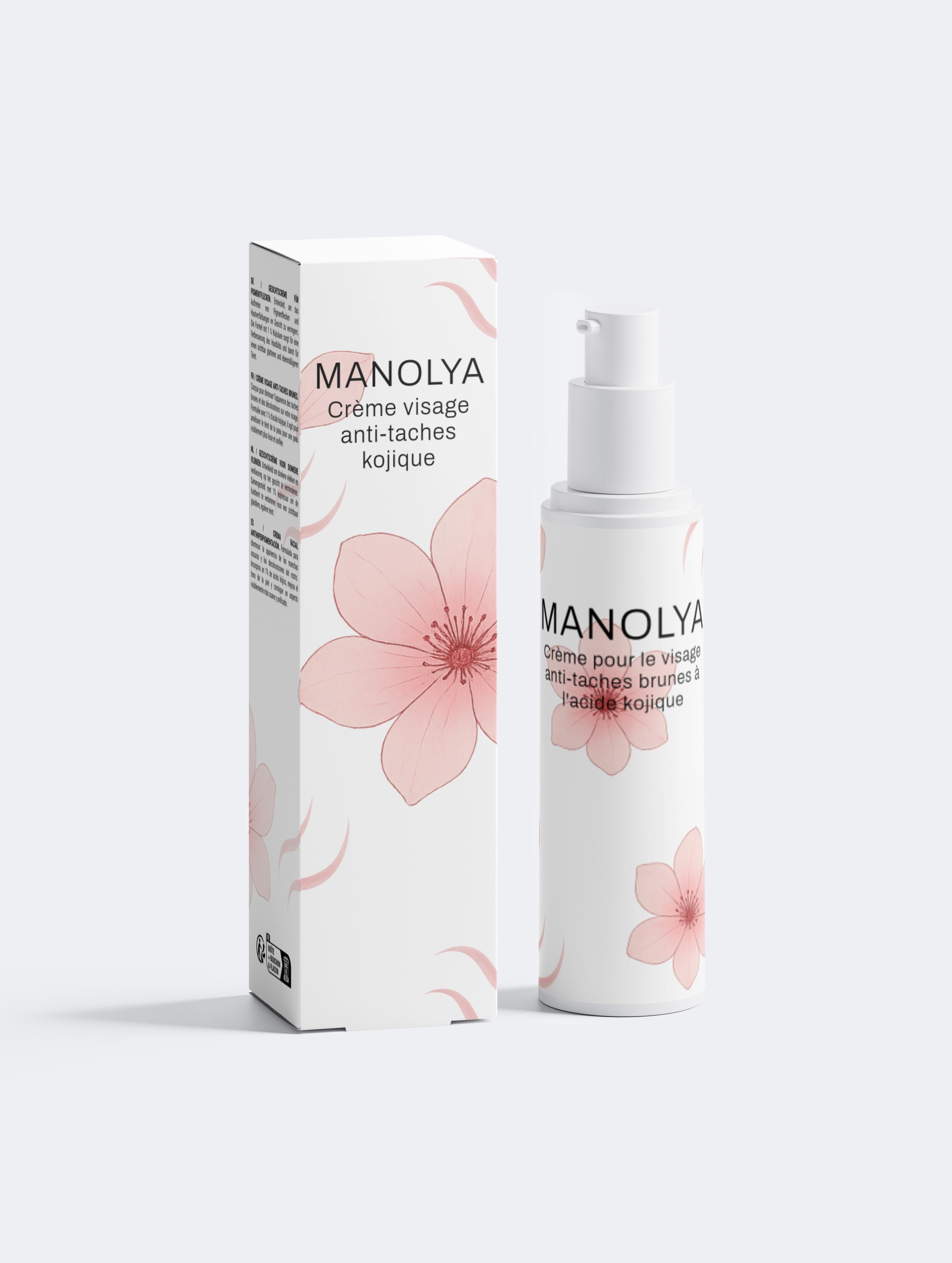 Crème pour le visage anti-taches brunes à l'acide kojique